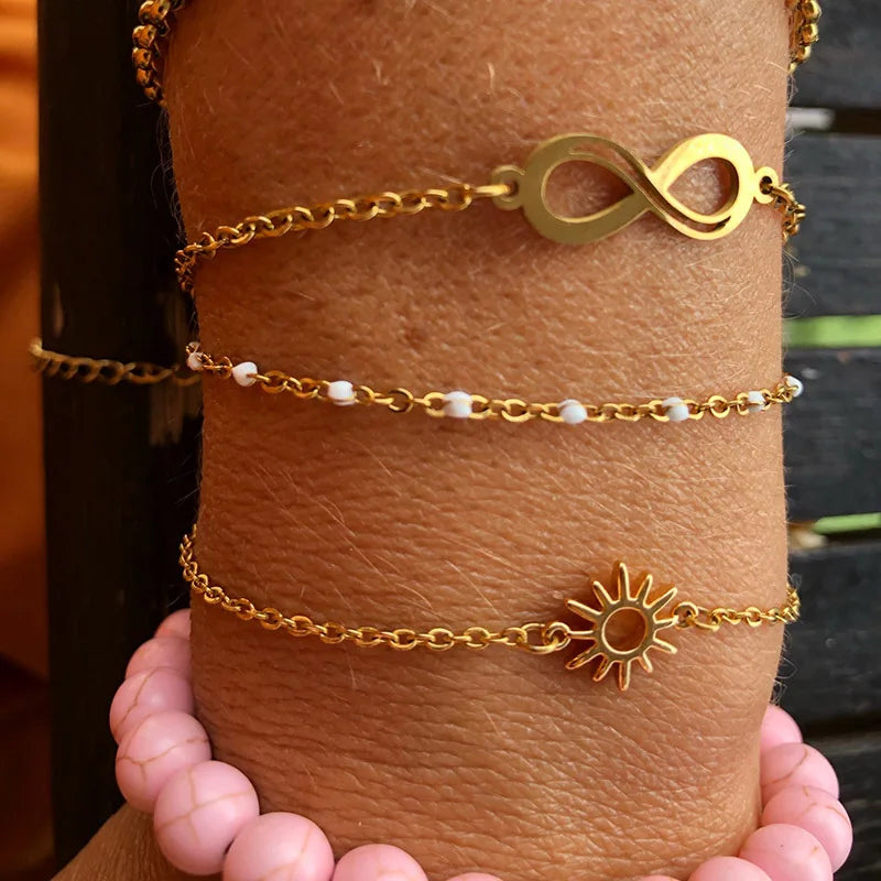 Hollow Sun Bracelet, Stainless Steel