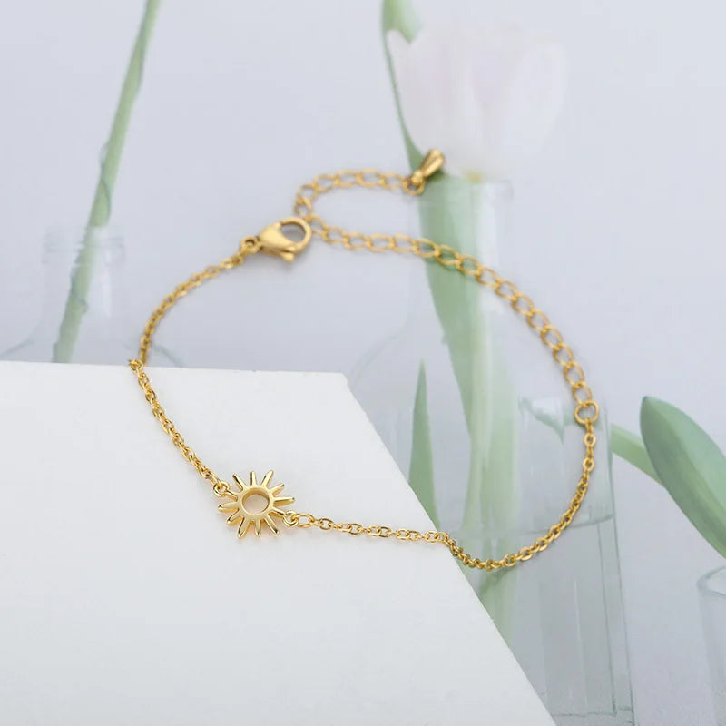 Hollow Sun Bracelet, Stainless Steel