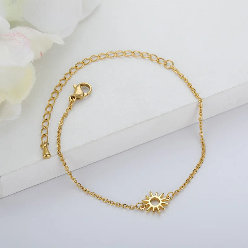 Hollow Sun Bracelet, Stainless Steel