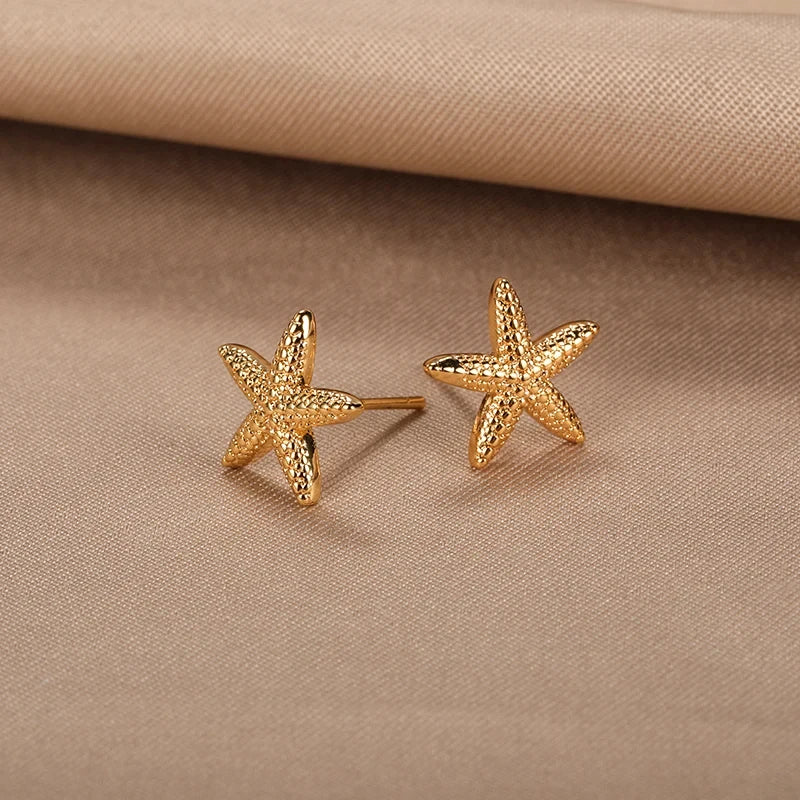 Delicate Starfish Earrings, Stainless Steel
