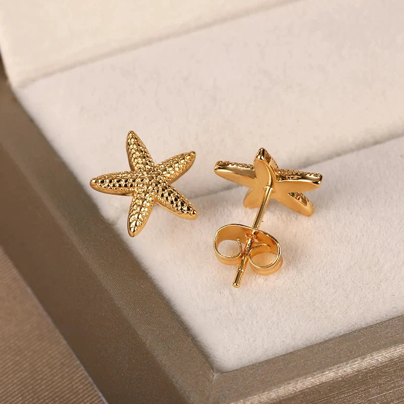 Delicate Starfish Earrings, Stainless Steel