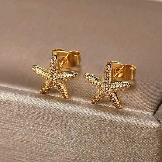 Delicate Starfish Earrings, Stainless Steel