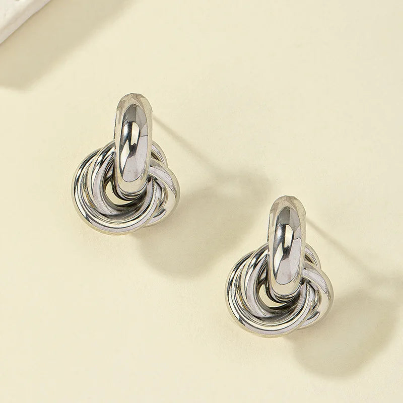 Sleek Knot, Subtle Shine — Elegant Single Earring