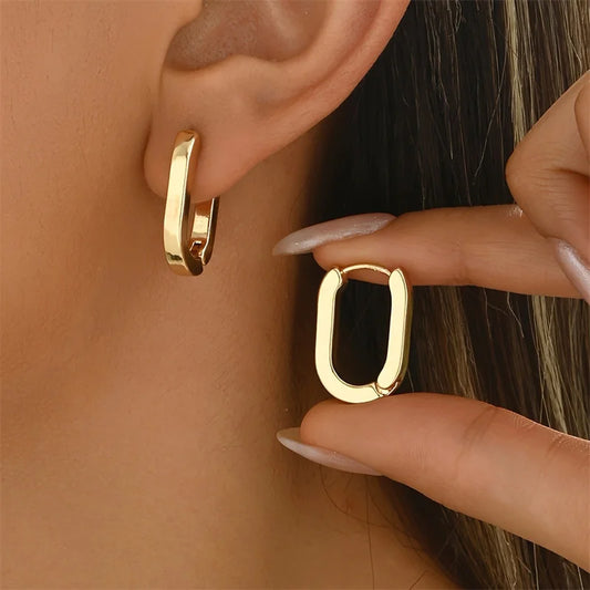 Soft-Edge Square Hoops, Stainless Steel