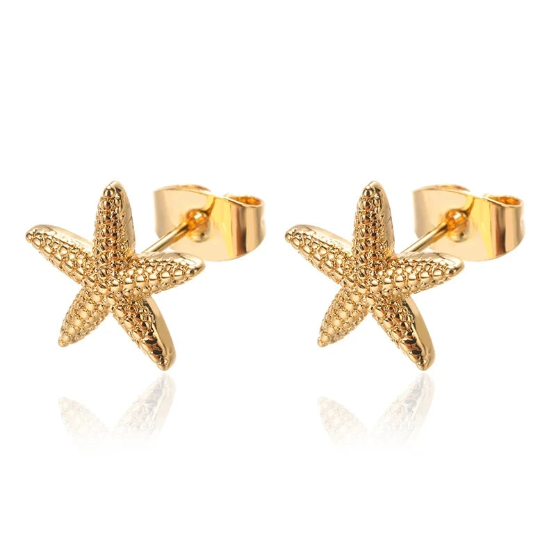 Delicate Starfish Earrings, Stainless Steel