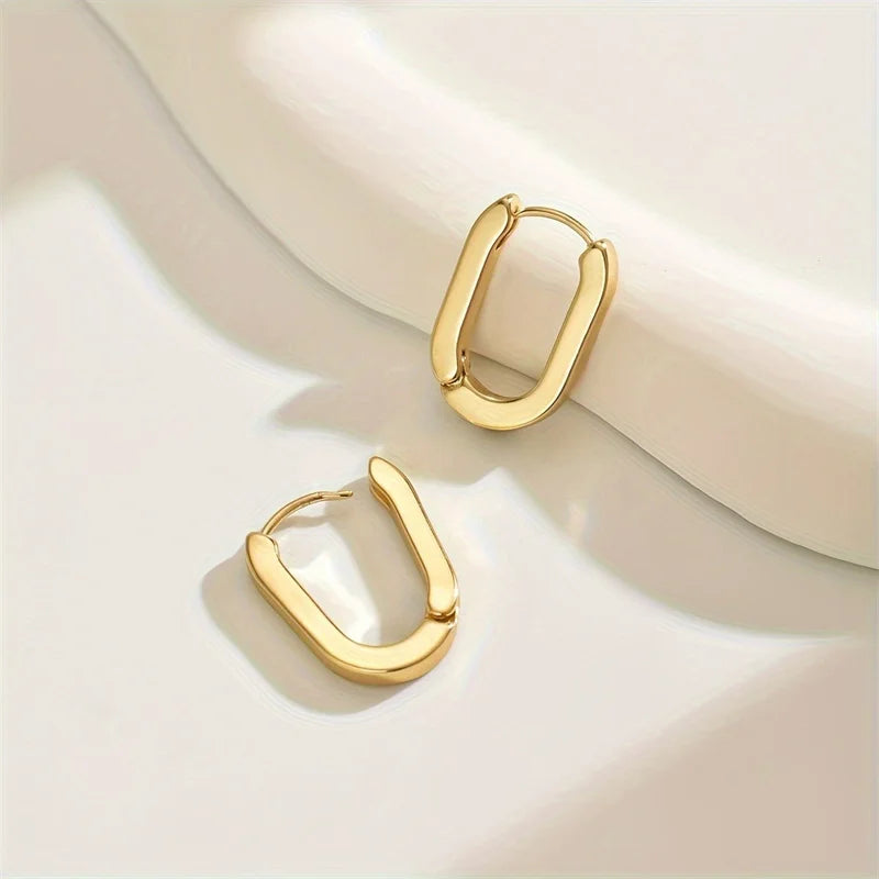 Soft-Edge Square Hoops, Stainless Steel