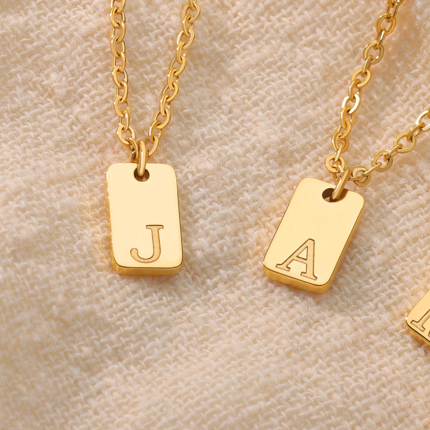 Petite Initial Necklace – Steel Engraved