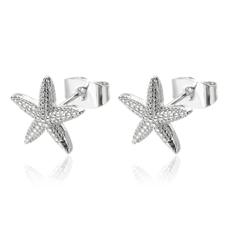 Delicate Starfish Earrings, Stainless Steel