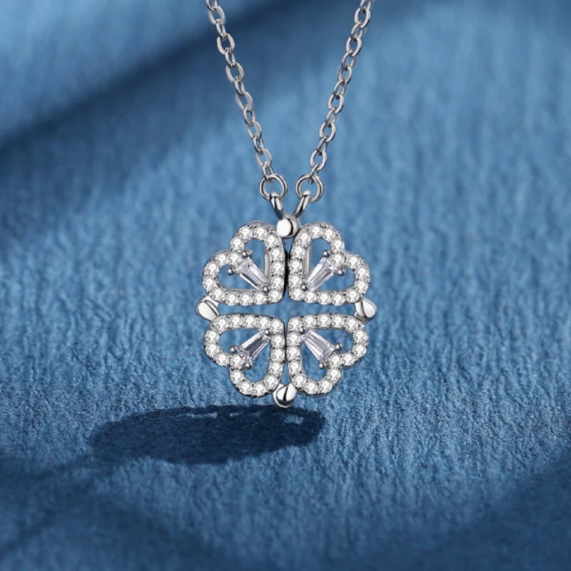 Lucky Hearts — 2-Way Magnetic Necklace, Stainless Steel