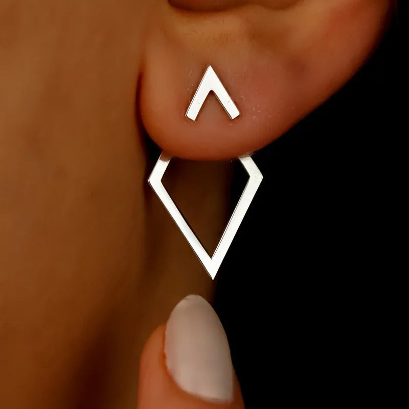 Minimalist Triangle Earrings, Stainless steel