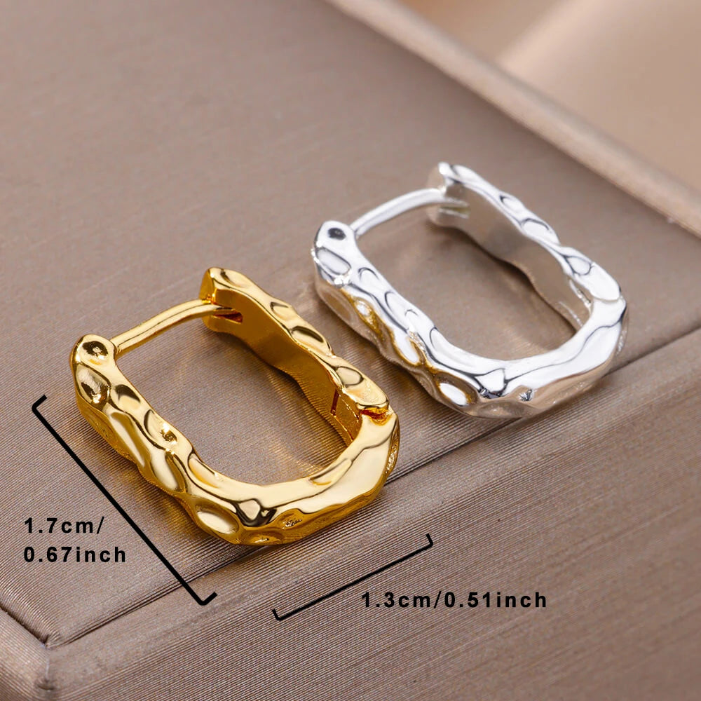 Luna Molten Hoops, Stainless Steel