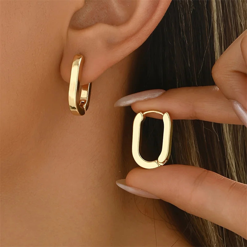 Soft-Edge Square Hoops, Stainless Steel