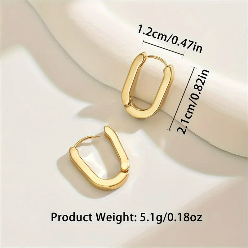 Soft-Edge Square Hoops, Stainless Steel